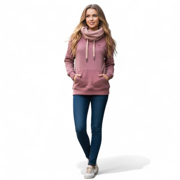 ALIFE&KICKIN Women's Vintage Hoodie Sweatshirt XL Dusty Rose Boho Cotton Chic - Picture 1 of 11